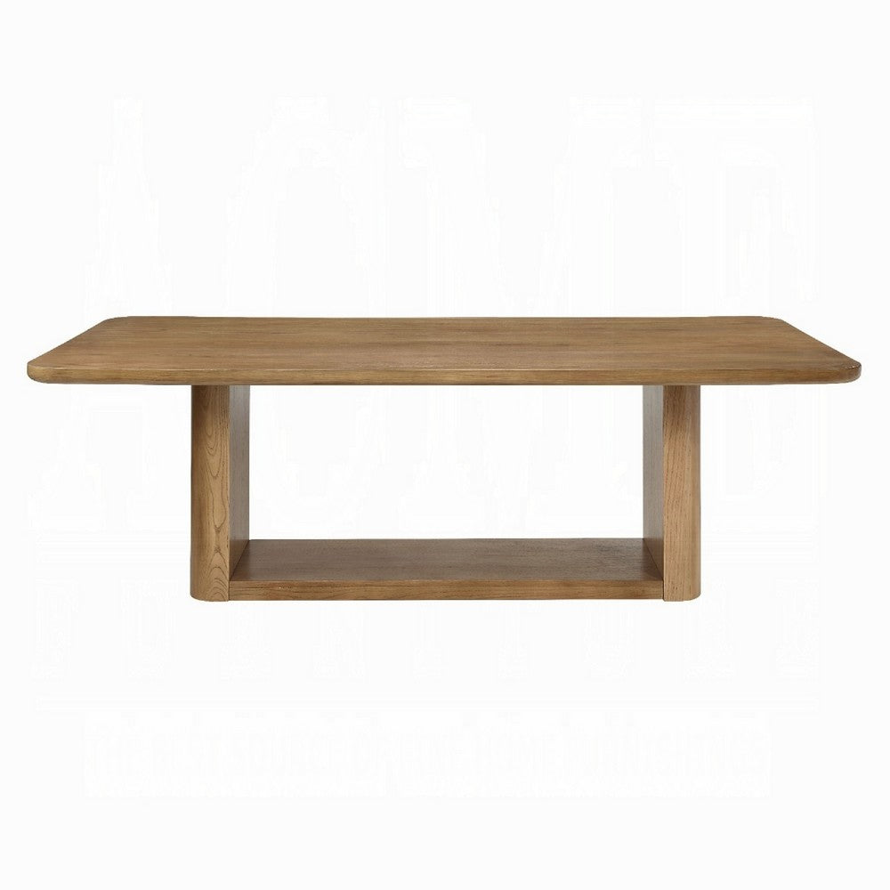 Sery Dining Table | 95" Rectangular Top | Dual Pedestal Base | Brown