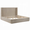 Dery Queen Size Bed | Reeded Headboard & Footboard Panels | Oak Brown