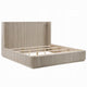 Dery Queen Size Bed | Reeded Headboard & Footboard Panels | Oak Brown