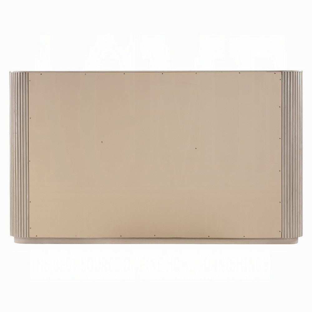 Dery Queen Size Bed | Reeded Headboard & Footboard Panels | Oak Brown