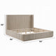 Dery Queen Size Bed | Reeded Headboard & Footboard Panels | Oak Brown