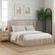 Dery Queen Size Bed | Reeded Headboard & Footboard Panels | Oak Brown