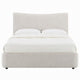 Rery Full Bed | Beige Chenille Padded Upholstery | Low Profile Platform