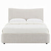 Rery Full Bed | Beige Chenille Padded Upholstery | Low Profile Platform