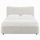 Rery Full Bed | Beige Chenille Padded Upholstery | Low Profile Platform