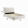 Rery Full Bed | Beige Chenille Padded Upholstery | Low Profile Platform