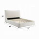 Rery Full Bed | Beige Chenille Padded Upholstery | Low Profile Platform