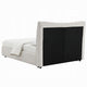 Rery Queen Bed | Beige Chenille Padded Upholstery | Low Profile Platform