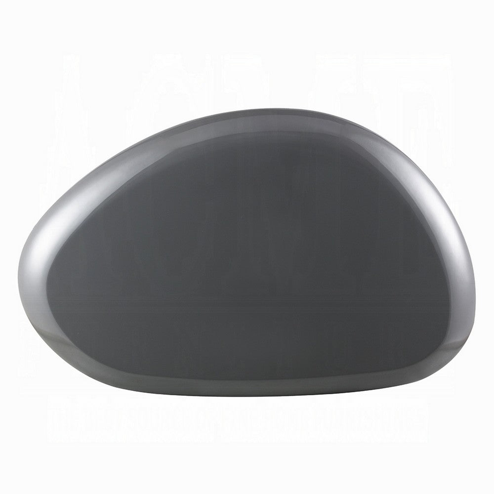 Fory Coffee Table | 46" Oval Top w Low Metal Base | High Gloss Gray