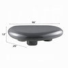 Fory Coffee Table | 46" Oval Top w Low Metal Base | High Gloss Gray