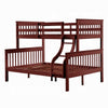 Rita Twin over Full Bunk Bed | Slatted Frame | Fixed Ladder | Cherry Brown