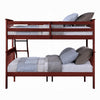 Rita Twin over Full Bunk Bed | Slatted Frame | Fixed Ladder | Cherry Brown