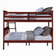 Rita Twin over Full Bunk Bed | Slatted Frame | Fixed Ladder | Cherry Brown