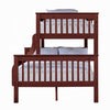 Rita Twin over Full Bunk Bed | Slatted Frame | Fixed Ladder | Cherry Brown