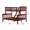 Rita Twin over Full Bunk Bed | Slatted Frame | Fixed Ladder | Cherry Brown