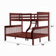 Rita Twin over Full Bunk Bed | Slatted Frame | Fixed Ladder | Cherry Brown