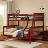 Rita Twin over Full Bunk Bed | Slatted Frame | Fixed Ladder | Cherry Brown