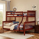 Rita Twin over Full Bunk Bed | Slatted Frame | Fixed Ladder | Cherry Brown