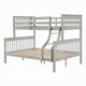 Rita Twin over Full Bunk Bed | Slatted Frame | Fixed Ladder | Gray & Brown