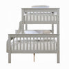 Rita Twin over Full Bunk Bed | Slatted Frame | Fixed Ladder | Gray & Brown