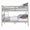 Rita Twin over Full Bunk Bed | Slatted Frame | Fixed Ladder | Gray & Brown