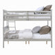 Rita Twin over Full Bunk Bed | Slatted Frame | Fixed Ladder | Gray & Brown