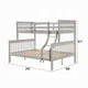 Rita Twin over Full Bunk Bed | Slatted Frame | Fixed Ladder | Gray & Brown