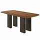 Lina Dining Table | 79" Rectangular | Wide Panel Legs | Walnut Brown Wood