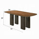 Lina Dining Table | 79" Rectangular | Wide Panel Legs | Walnut Brown Wood