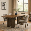 Lina Dining Table | 79" Rectangular | Wide Panel Legs | Walnut Brown Wood