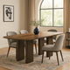 Lina Dining Table | 79" Rectangular | Wide Panel Legs | Walnut Brown Wood