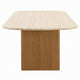 Ladi Dining Table | 87" Rectangular Beige Faux Marble Top | Brown Wood
