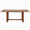 Elsie Dining Table | 71" Rectangular Chevron Design Top | Brown Wood