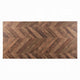 Elsie Dining Table | 71" Rectangular Chevron Design Top | Brown Wood