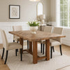 Elsie Dining Table | 71" Rectangular Chevron Design Top | Brown Wood