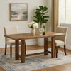 Elsie Dining Table | 71" Rectangular Chevron Design Top | Brown Wood