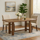Elsie Dining Table | 71" Rectangular Chevron Design Top | Brown Wood