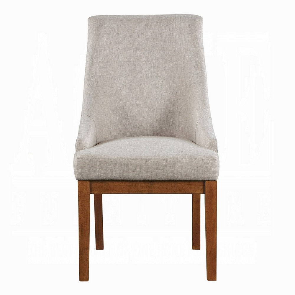 Elsie Dining Chair Set of 2 | Foam Fill | Nailed Faux Leather Back | Brown
