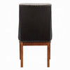 Elsie Dining Chair Set of 2 | Foam Fill | Nailed Faux Leather Back | Brown