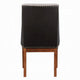 Elsie Dining Chair Set of 2 | Foam Fill | Nailed Faux Leather Back | Brown