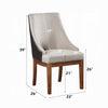 Elsie Dining Chair Set of 2 | Foam Fill | Nailed Faux Leather Back | Brown