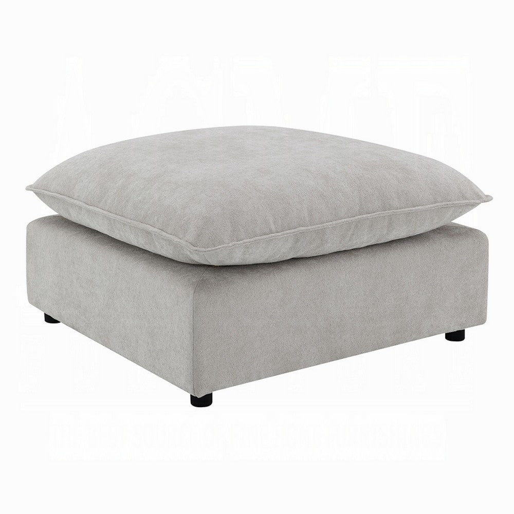 37" Modular Ottoman | Feather Down & Cotton Fill Seat | Beige Boucle