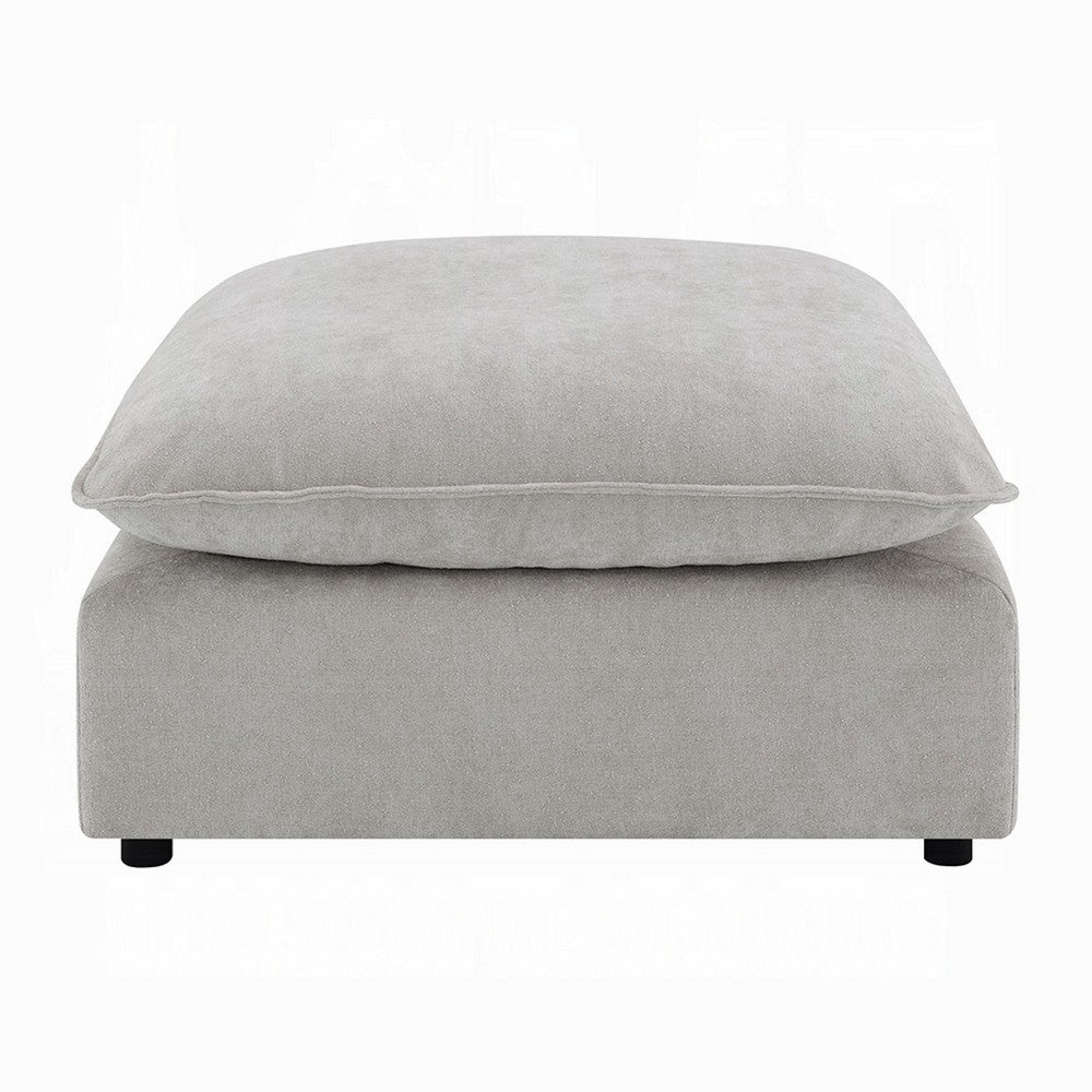 37" Modular Ottoman | Feather Down & Cotton Fill Seat | Beige Boucle