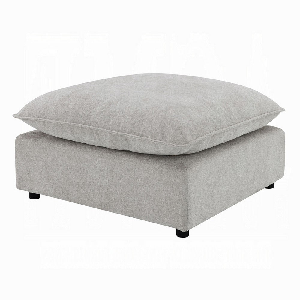 37" Modular Ottoman | Feather Down & Cotton Fill Seat | Beige Boucle