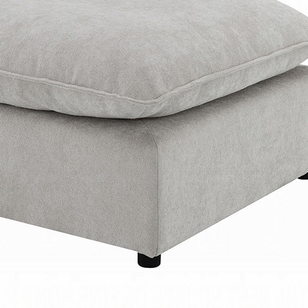 37" Modular Ottoman | Feather Down & Cotton Fill Seat | Beige Boucle