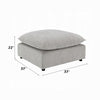 37" Modular Ottoman | Feather Down & Cotton Fill Seat | Beige Boucle