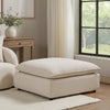 37" Modular Ottoman | Feather Down & Cotton Fill Seat | Beige Boucle