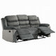 Lesy Manual Motion Recliner Sofa | 3 Seater Soft Gray Corduroy & Velvet