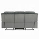 Lesy Manual Motion Recliner Sofa | 3 Seater Soft Gray Corduroy & Velvet