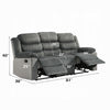 Lesy Manual Motion Recliner Sofa | 3 Seater Soft Gray Corduroy & Velvet